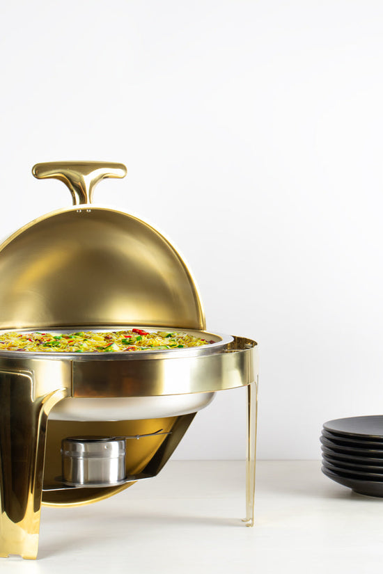 SQ Professional Banquet Chafing Dish Roll Top Round Gold 65L