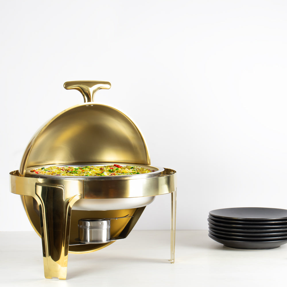 SQ Professional Banquet Chafing Dish Roll Top Round Gold 65L