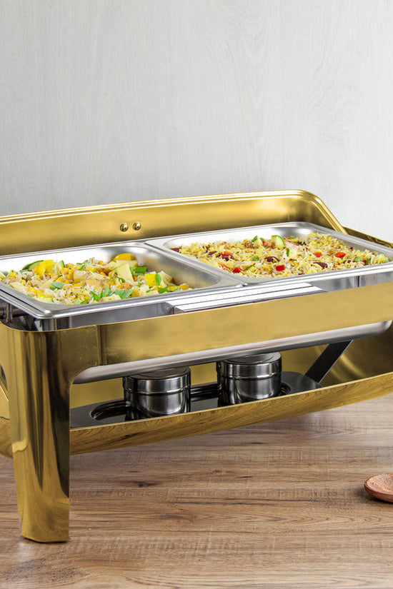 SQ Professional Double Compartment Banquet Chafing Dish Gold 2 x 45L