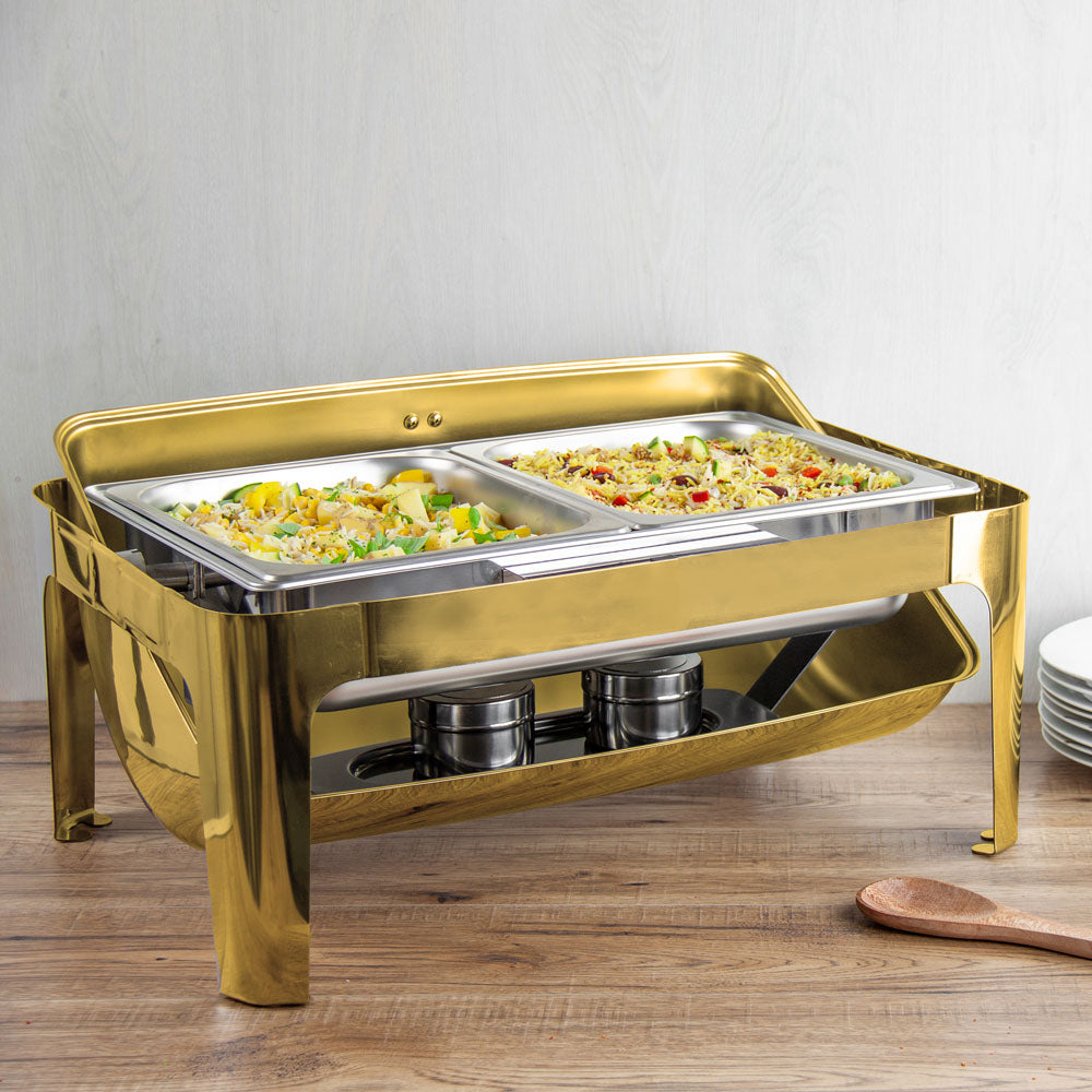 SQ Professional Double Compartment Banquet Chafing Dish Gold 2 x 45L