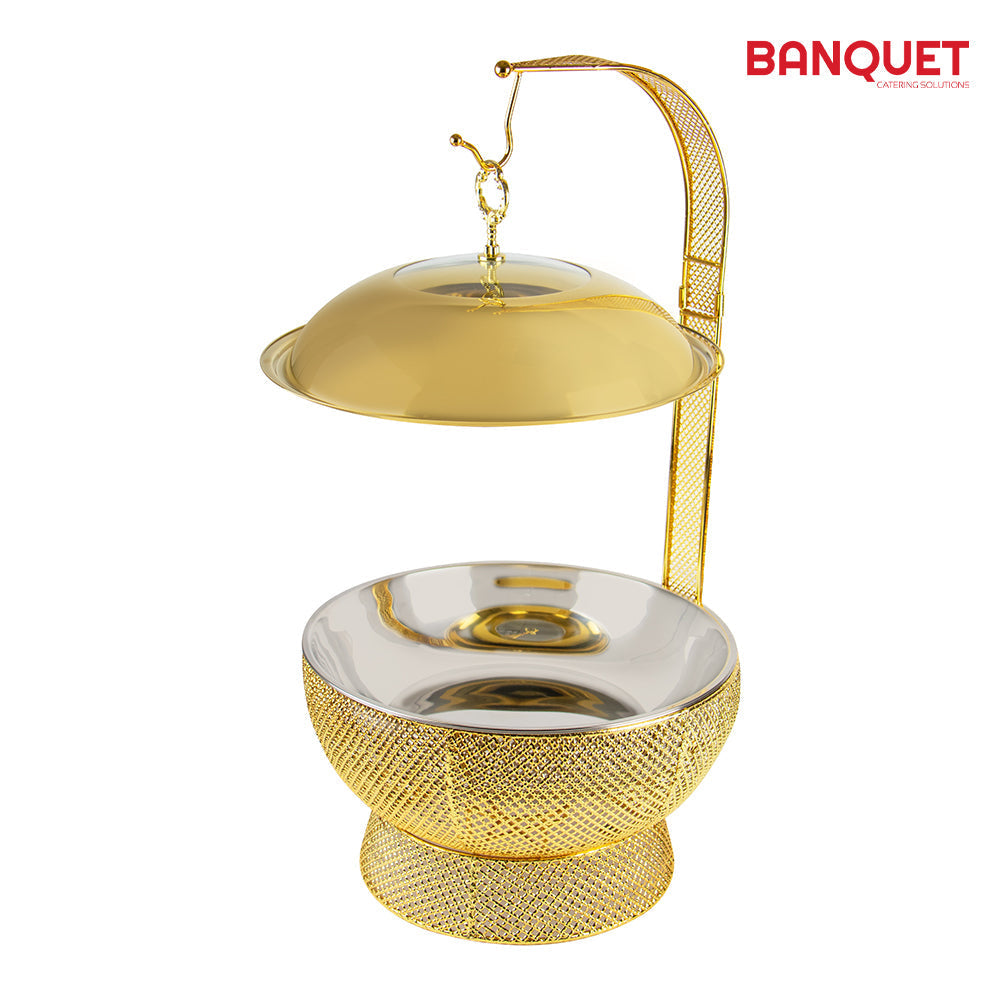 Elegant SQ Professional Gold Banquet Chafing Dish with Lid 8L