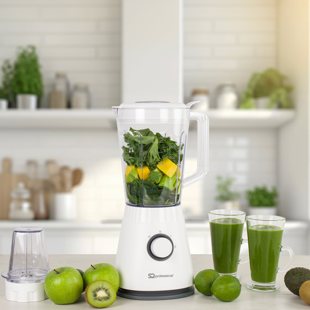 SQ Professional Blitz Blender Grinder 2in1 White 600W Versatile Kitchen Appliance