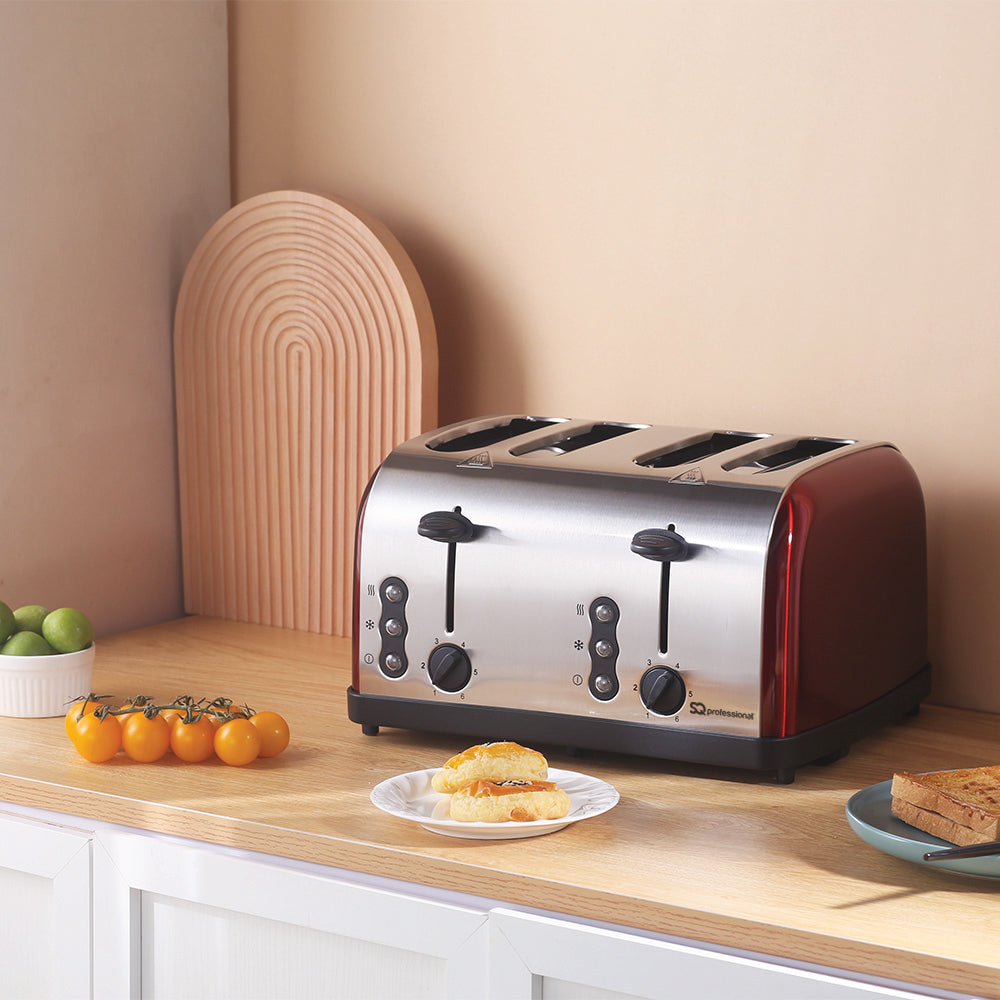 SQ Professional Gems Legacy 4 Slice Toaster Ruby Red 1500W Power