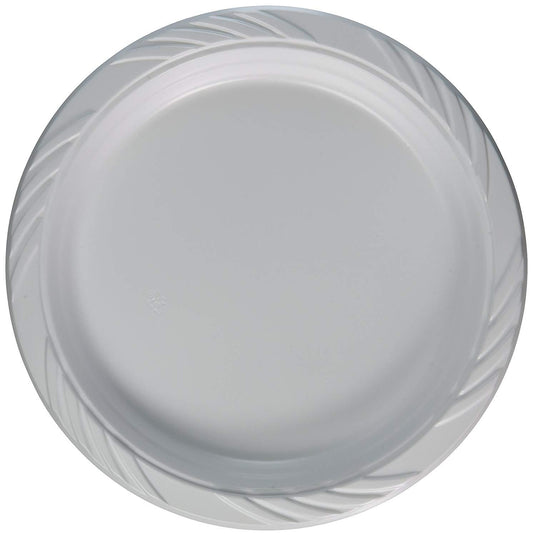 10 Disposable White Plastic Plates Pack of 8 for Events Gatherings