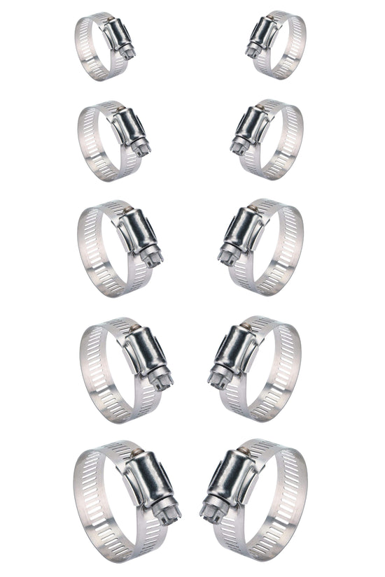 Durable Stainless Steel Hose Clamp Pack of 10