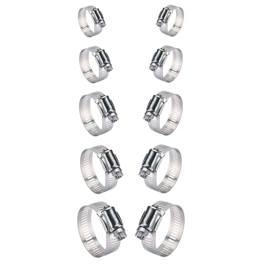 Durable Stainless Steel Hose Clamp Pack of 10