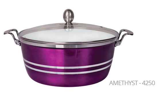 SQ Professional 5Piece Metallic Die Cast Stockpot Set in Amethyst Finish