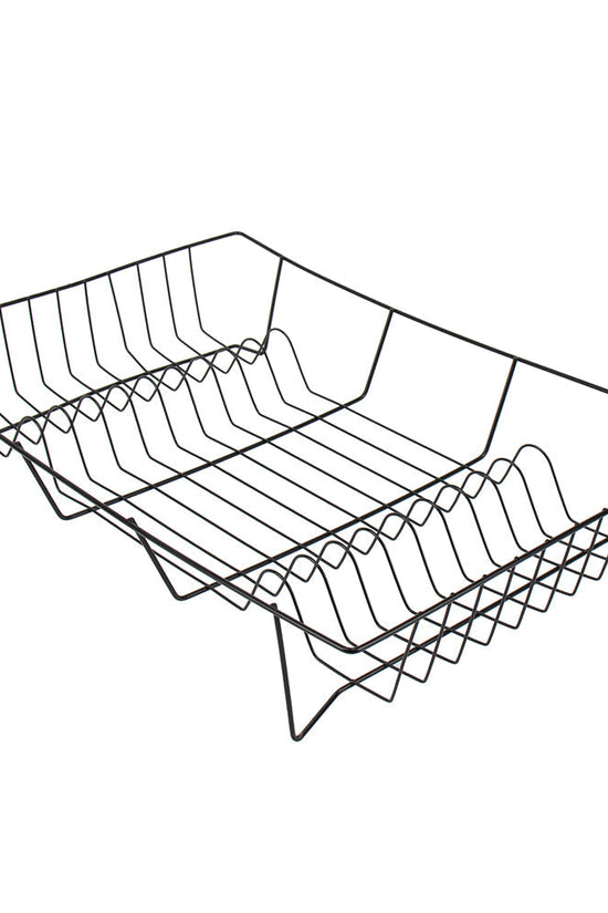 Modern Black Metal Kitchen Dish Drainer 48x32x8 cm