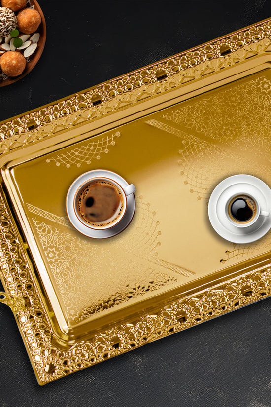 Elegant SQ Professional Durane Gold Serving Tray Set of 3