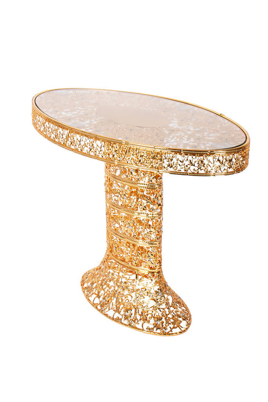 SQ Professional Durane Ornate Coffee Table Gold Elegant Oval Design