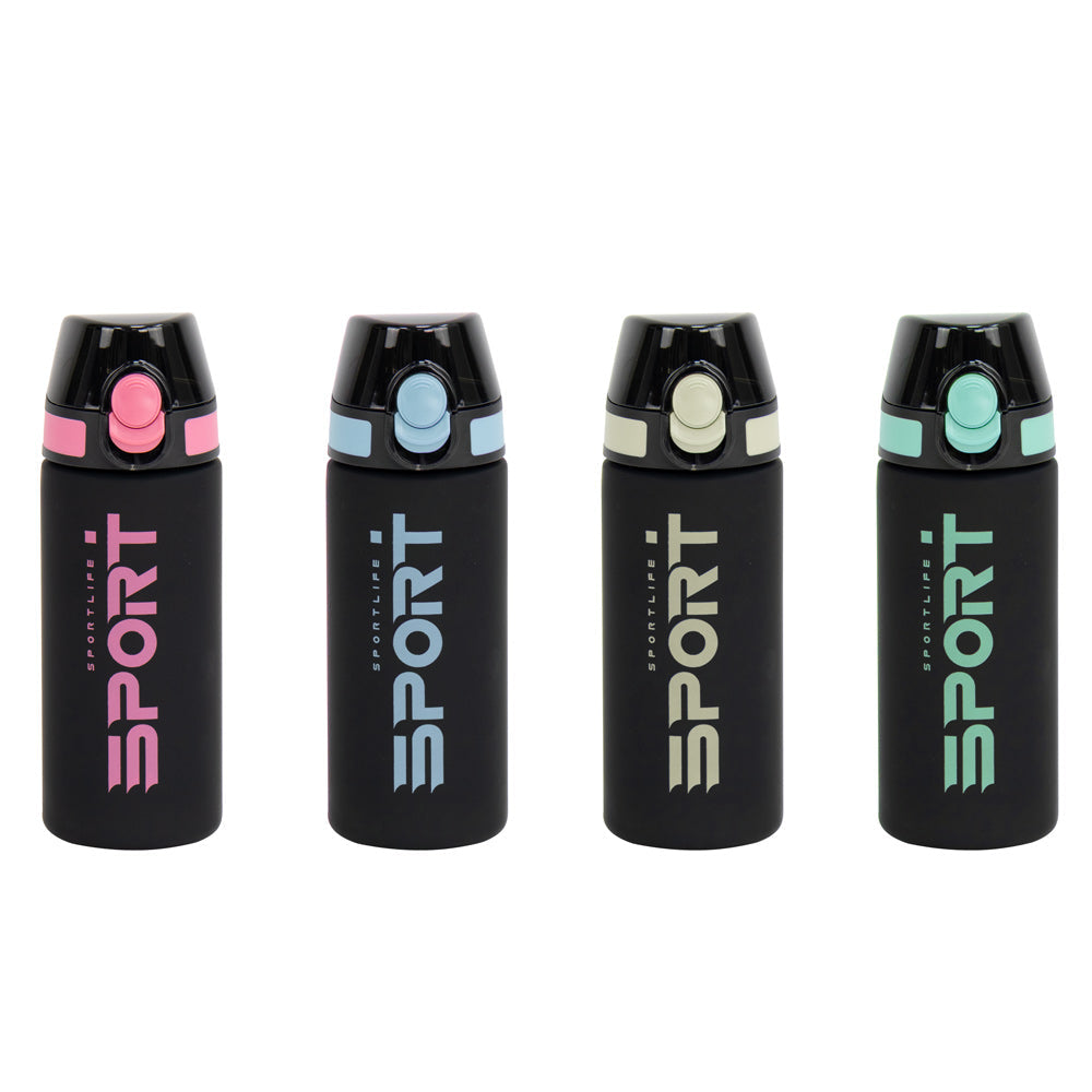 Durane Eyun Black Plastic Sports Water Bottle with Straw