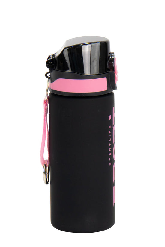Durane Eyun Black Plastic Sports Water Bottle with Straw