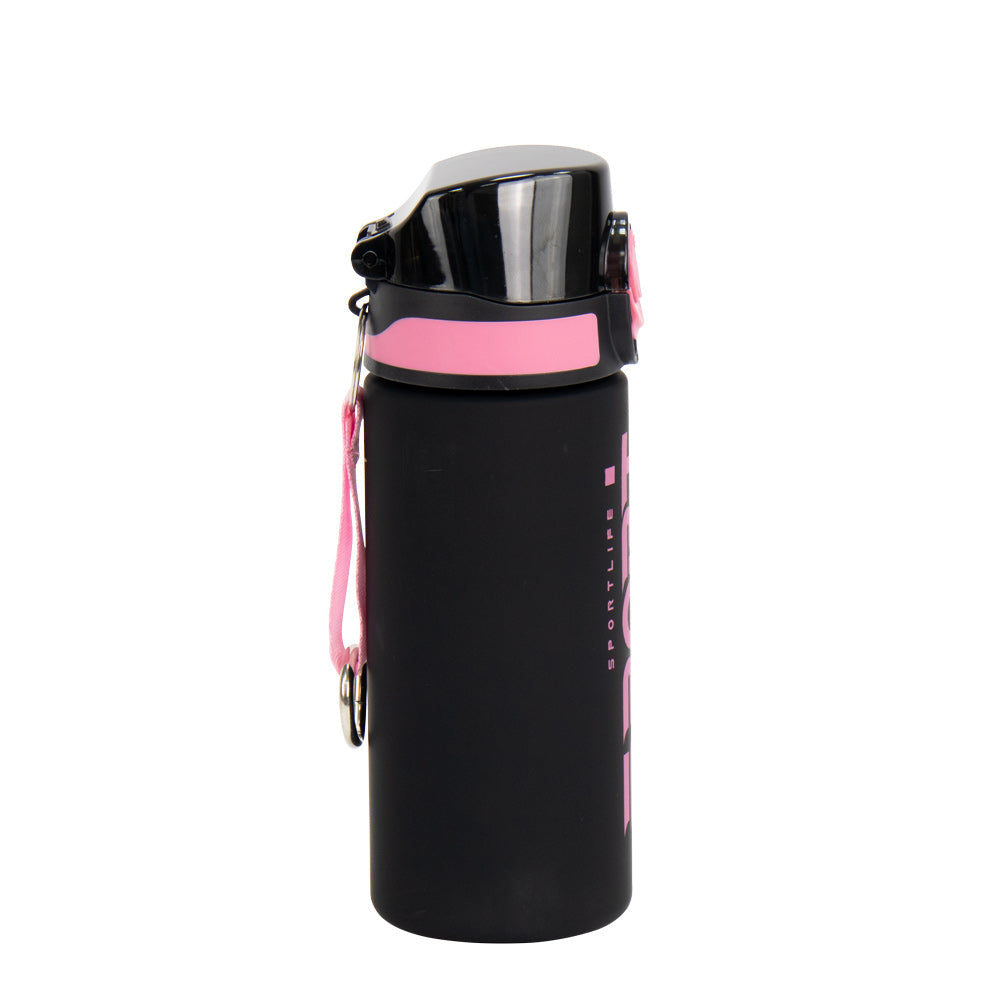 Durane Eyun Black Plastic Sports Water Bottle with Straw