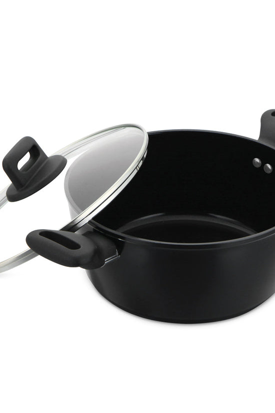 SQ Professional Zoya Forged Stockpot Set of 4 Black Premium Quality Cookware Collection