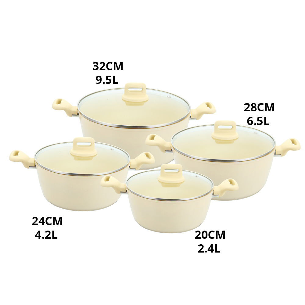 SQ Professional Zoya Forged Stockpot Set Set of 4 Cream