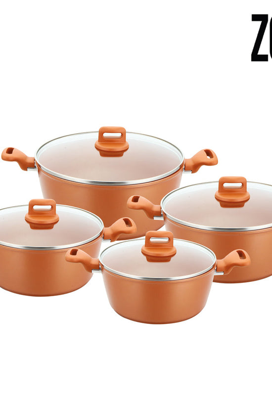 Premium SQ Professional Zoya Forged Copper Stockpot Set of 4