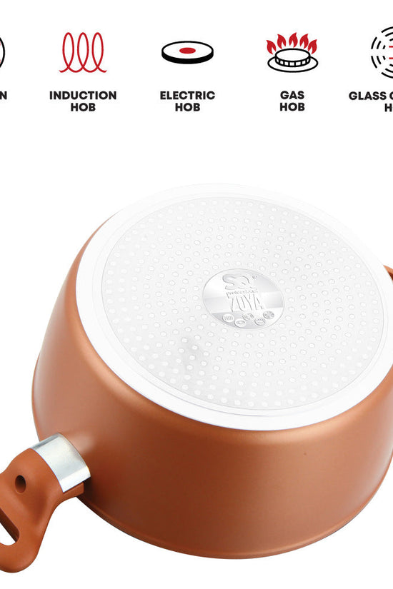 Premium SQ Professional Zoya Forged Copper Stockpot Set of 4