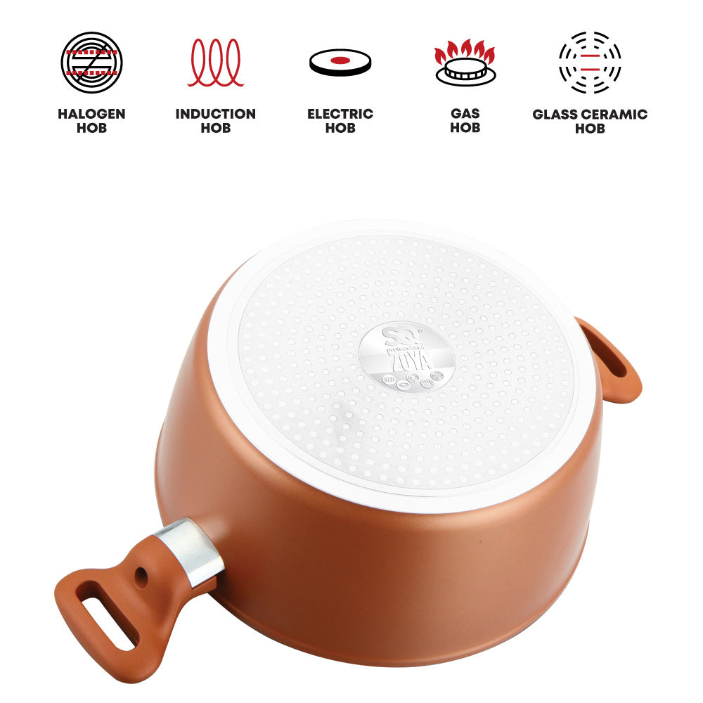 Premium SQ Professional Zoya Forged Copper Stockpot Set of 4