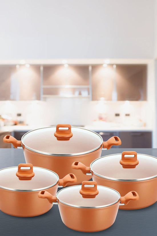 Premium SQ Professional Zoya Forged Copper Stockpot Set of 4