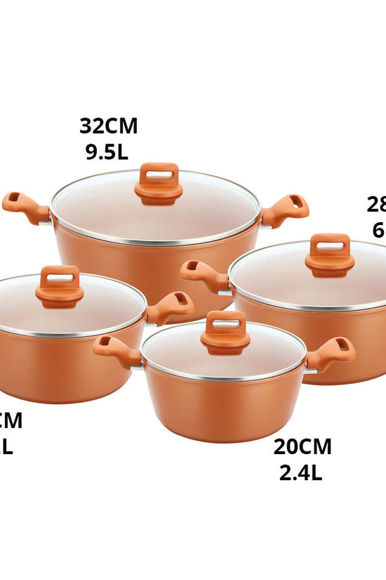 Premium SQ Professional Zoya Forged Copper Stockpot Set of 4