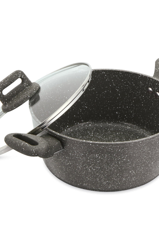 SQ Professional Zoya Forged Stockpot Set 4 Pcs Marbled Grey Cookware