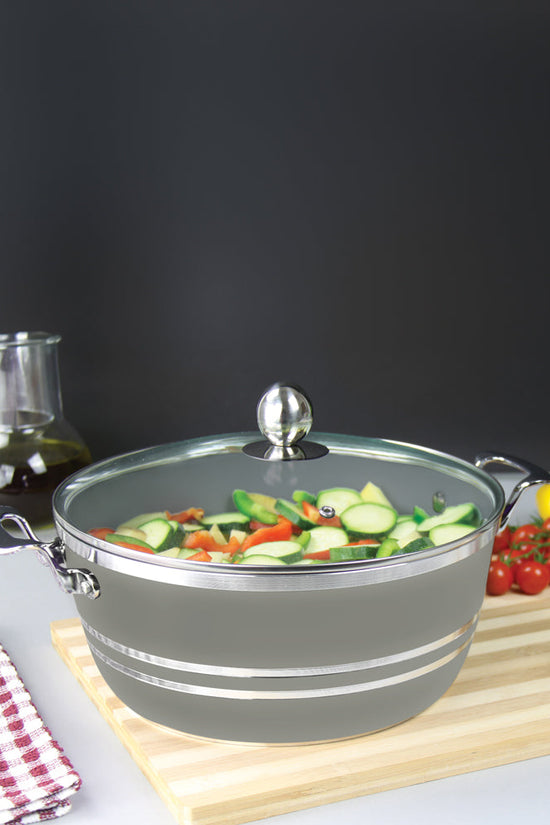 SQ Professional Seramiq Mianra Diecast Stockpot Set of 5 Moonstone Premium Quality Cookware Set