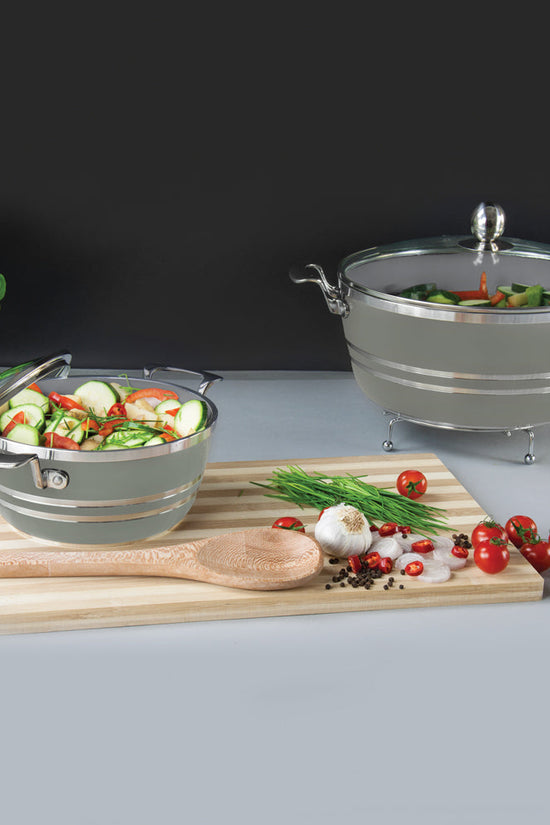 SQ Professional Seramiq Mianra Diecast Stockpot Set of 5 Moonstone Premium Quality Cookware Set