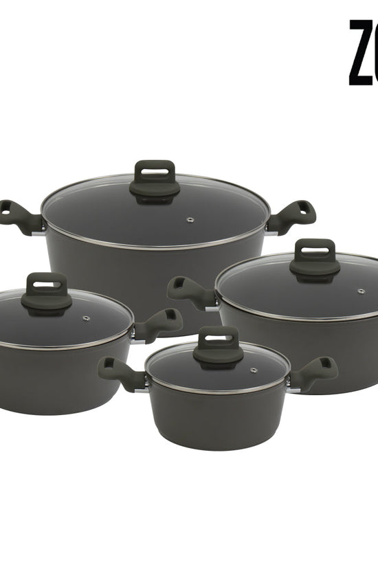 SQ Professional Zoya Forged Stockpot Set of 4 Ash Premium Cookware Collection