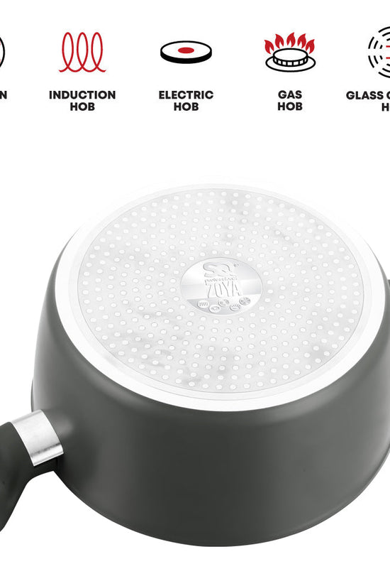 SQ Professional Zoya Forged Stockpot Set of 4 Ash Premium Cookware Collection