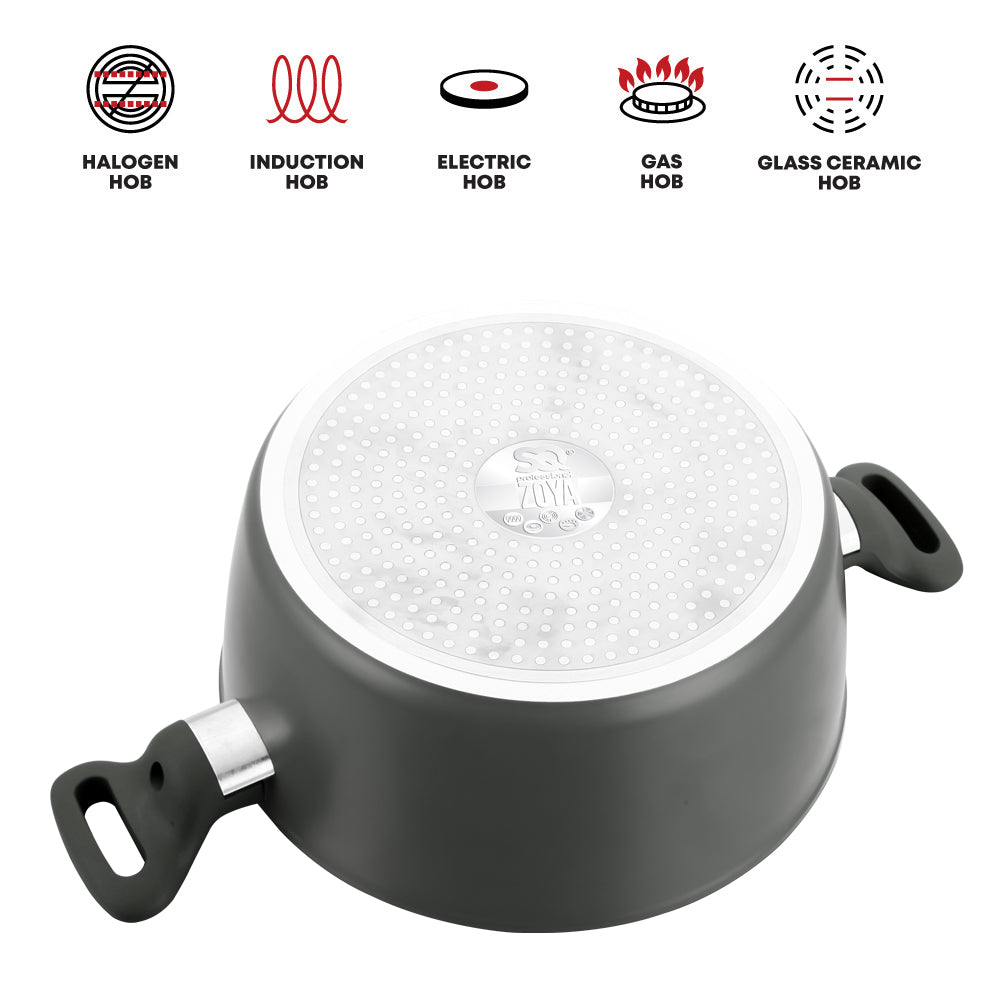 SQ Professional Zoya Forged Stockpot Set of 4 Ash Premium Cookware Collection