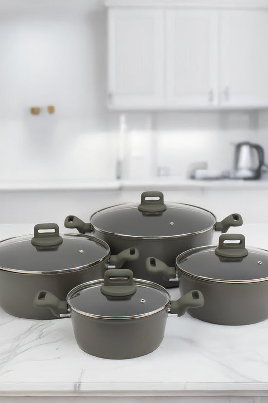 SQ Professional Zoya Forged Stockpot Set of 4 Ash Premium Cookware Collection