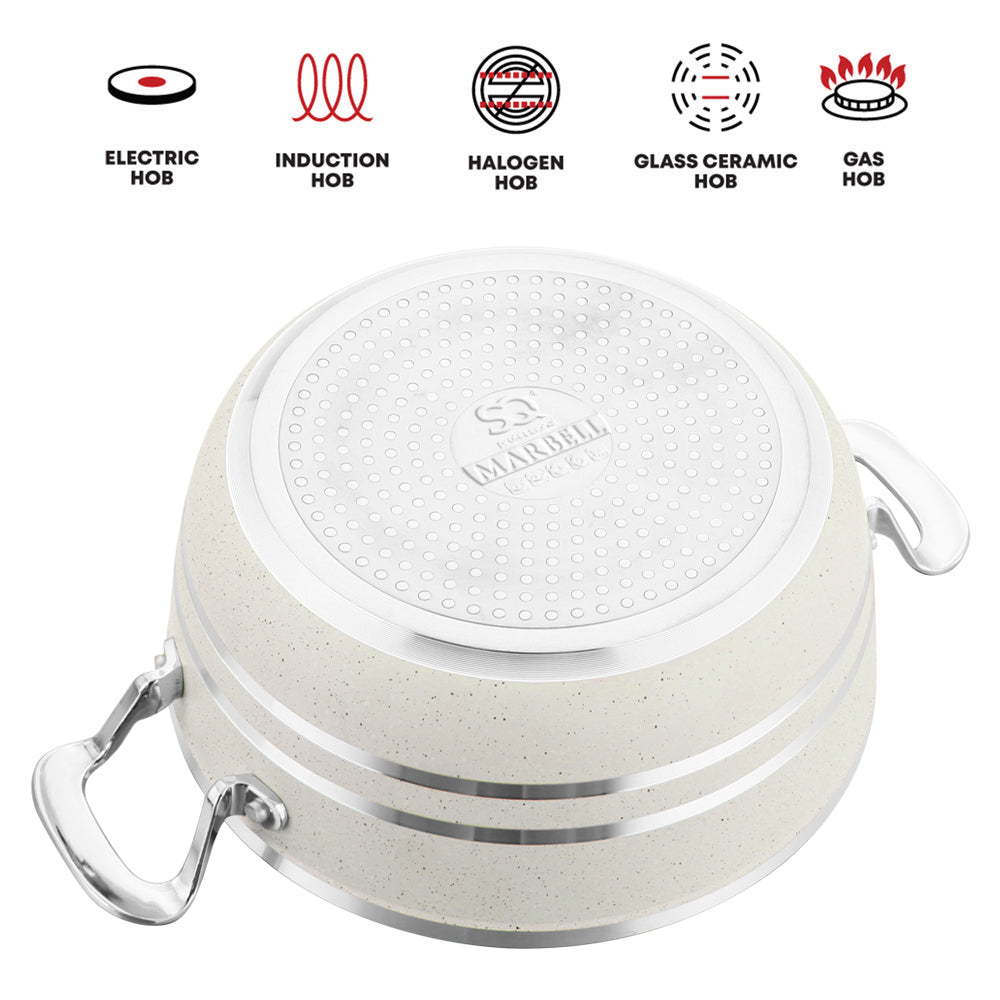 SQ Professional Seramiq Mianra Diecast Stockpot Set of 5 Premium Cookware Collection