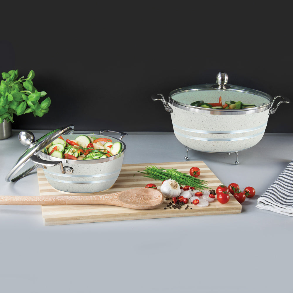 SQ Professional Seramiq Mianra Diecast Stockpot Set of 5 Premium Cookware Collection