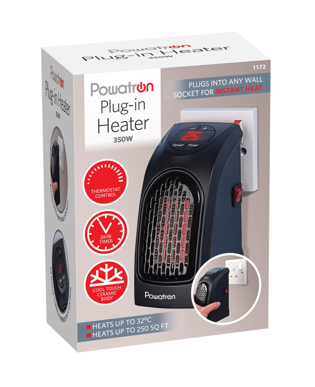 DGI Powatron Plug In Heater 400W Compact and Efficient Heating Solution