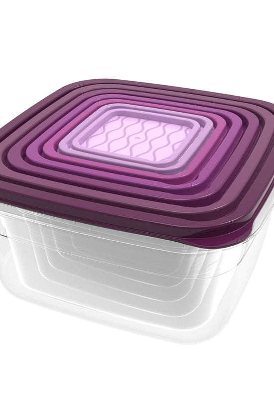 Kolorr Coral Food Storage Containers Set Square Assorted Colors