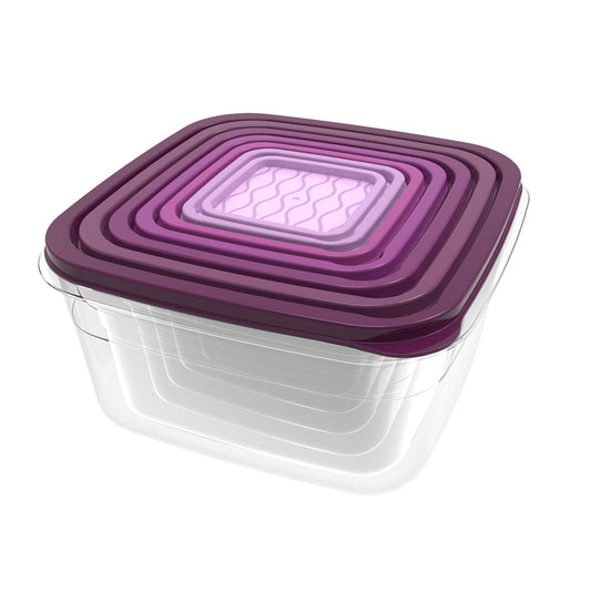 Kolorr Coral Food Storage Containers Set Square Assorted Colors