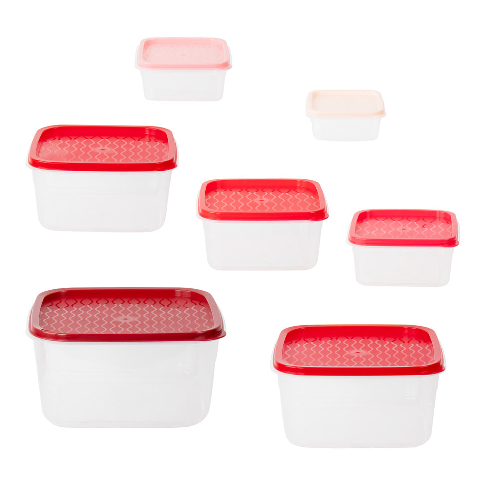 Kolorr Coral Food Storage Containers Set Square Assorted Colors