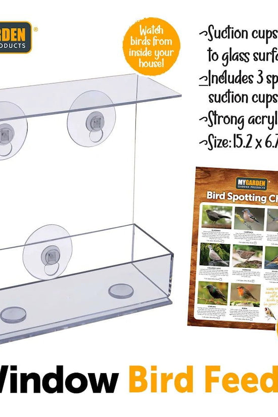 Clear Plastic Window Bird Feeder for UpClose Bird Watching