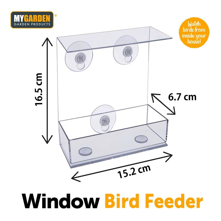 Clear Plastic Window Bird Feeder for UpClose Bird Watching
