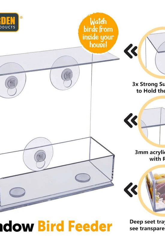 Clear Plastic Window Bird Feeder for UpClose Bird Watching