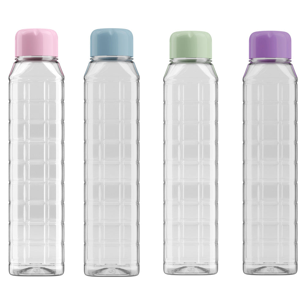 Kolorr 1L PET Plastic Water Drinking Bottle Assorted Colors
