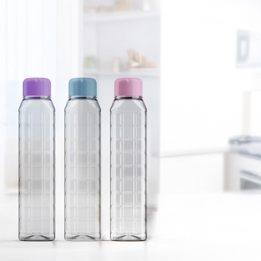 Kolorr 1L PET Plastic Water Drinking Bottle Assorted Colors