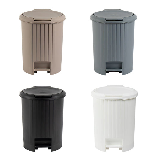 Tuffex Plastic Pedal Bin 14L Trash Can Assorted Colors