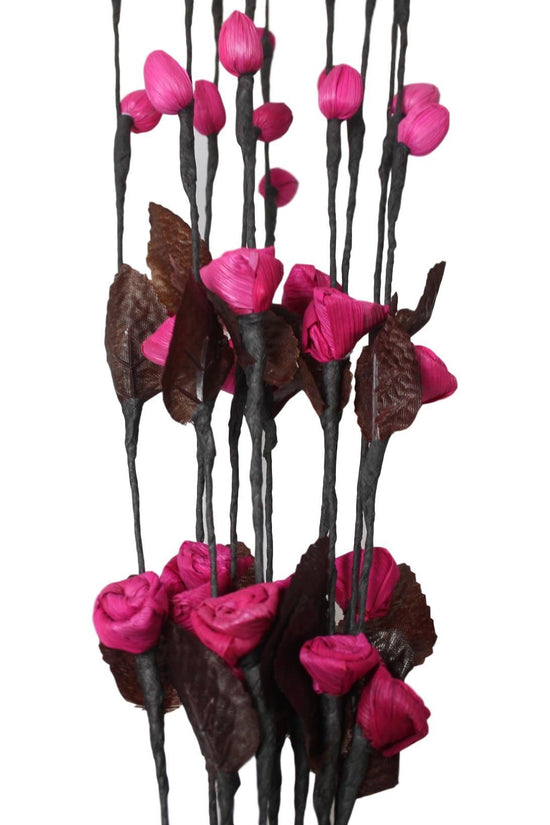 Elegant Long Stem Floral Twigs with Closed Roses 100cm Assorted Colors