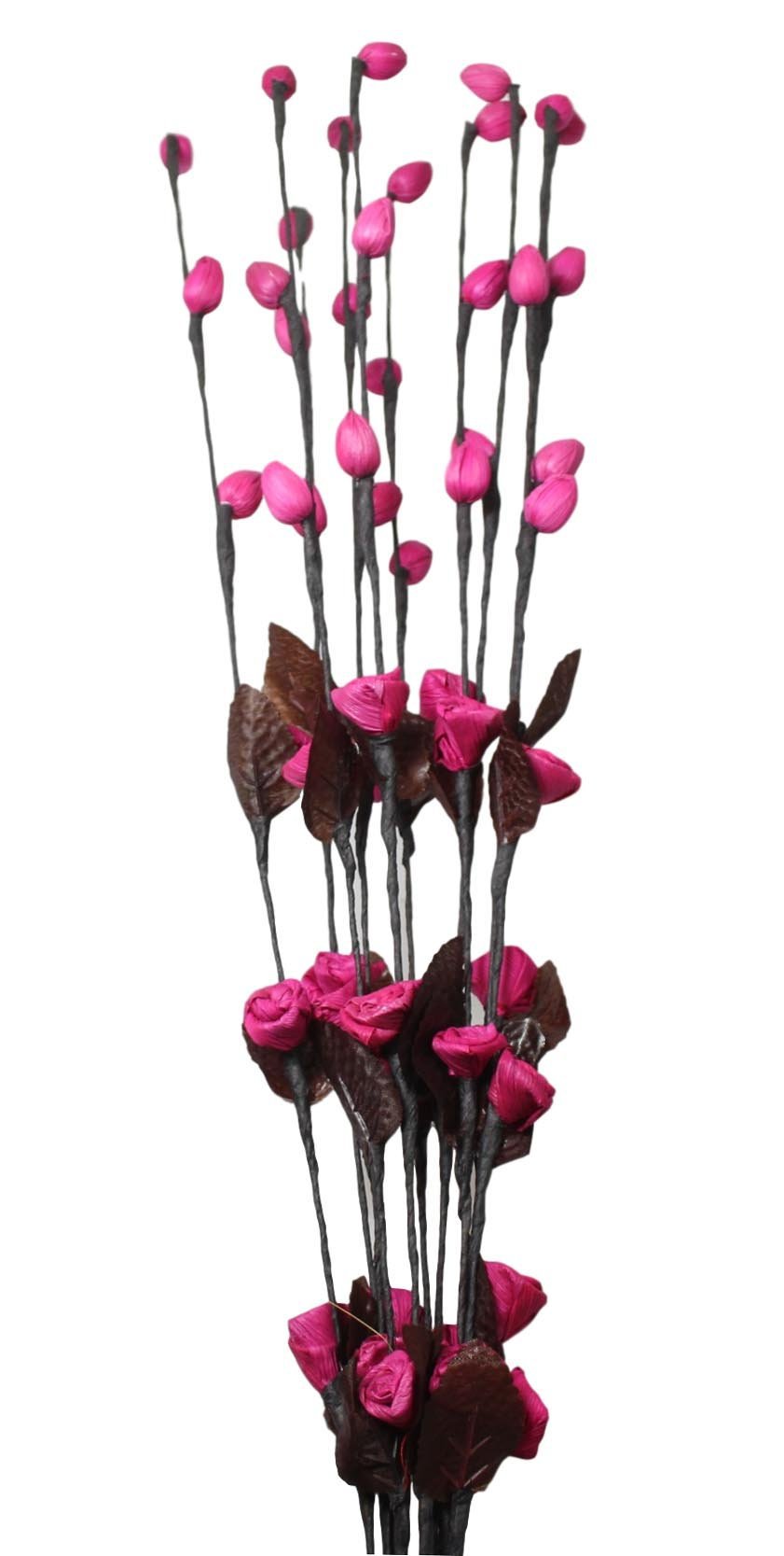 Elegant Long Stem Floral Twigs with Closed Roses 100cm Assorted Colors