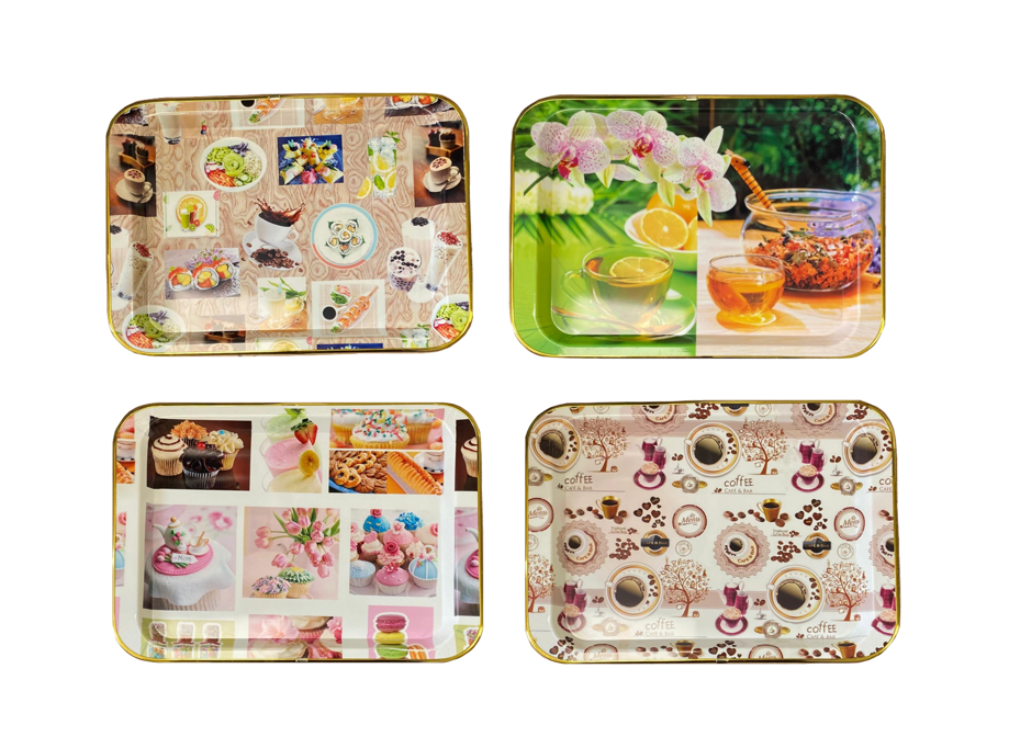 Elegant Plastic Coffee Tea Serving Tray Assorted Designs