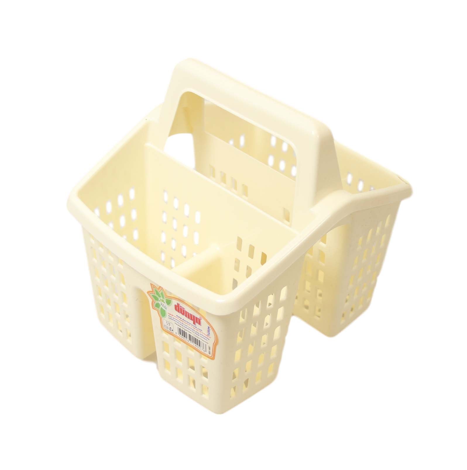 Compact Plastic Cutlery Holder for Organized Kitchen