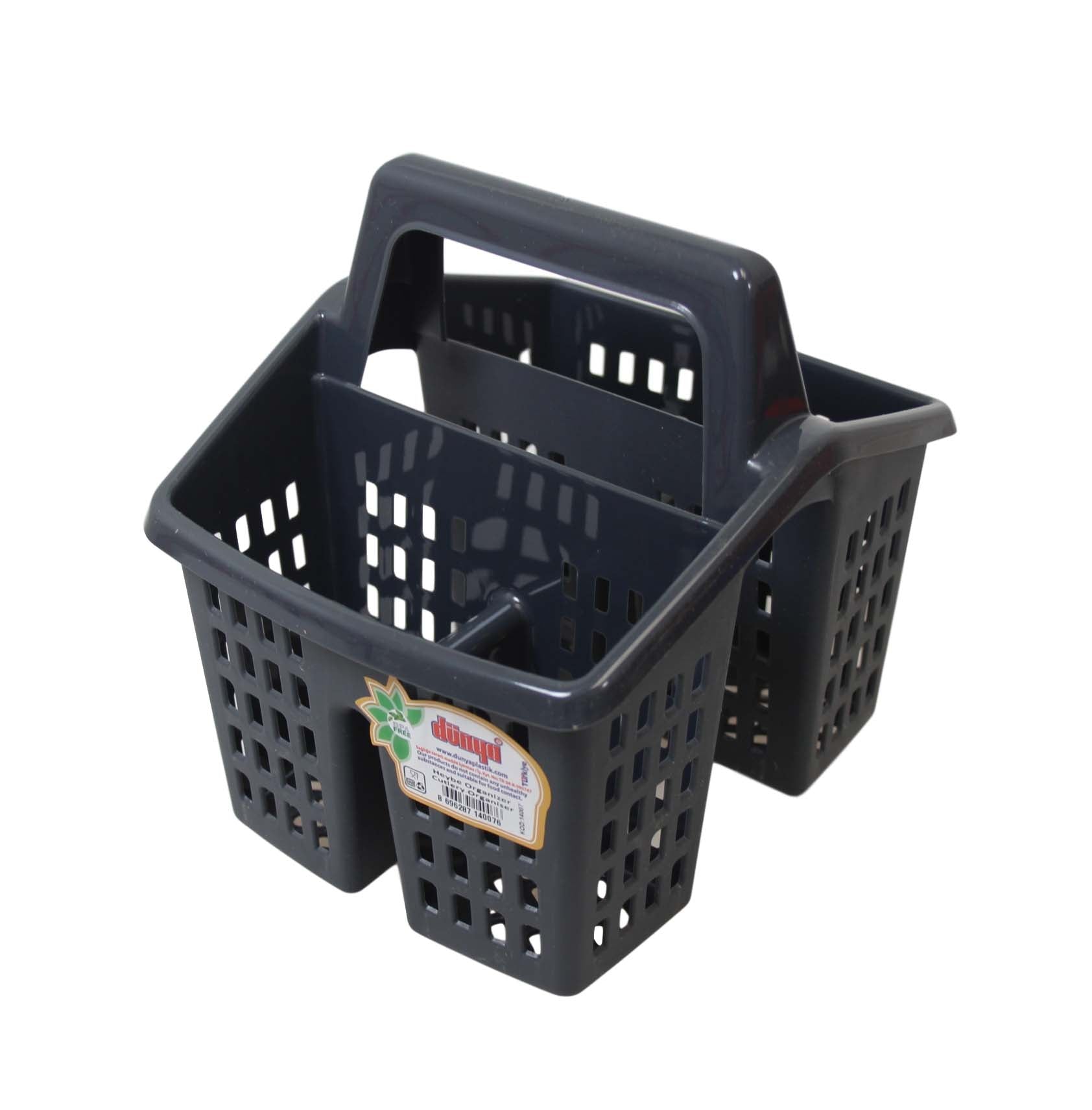 Compact Plastic Cutlery Holder for Organized Kitchen