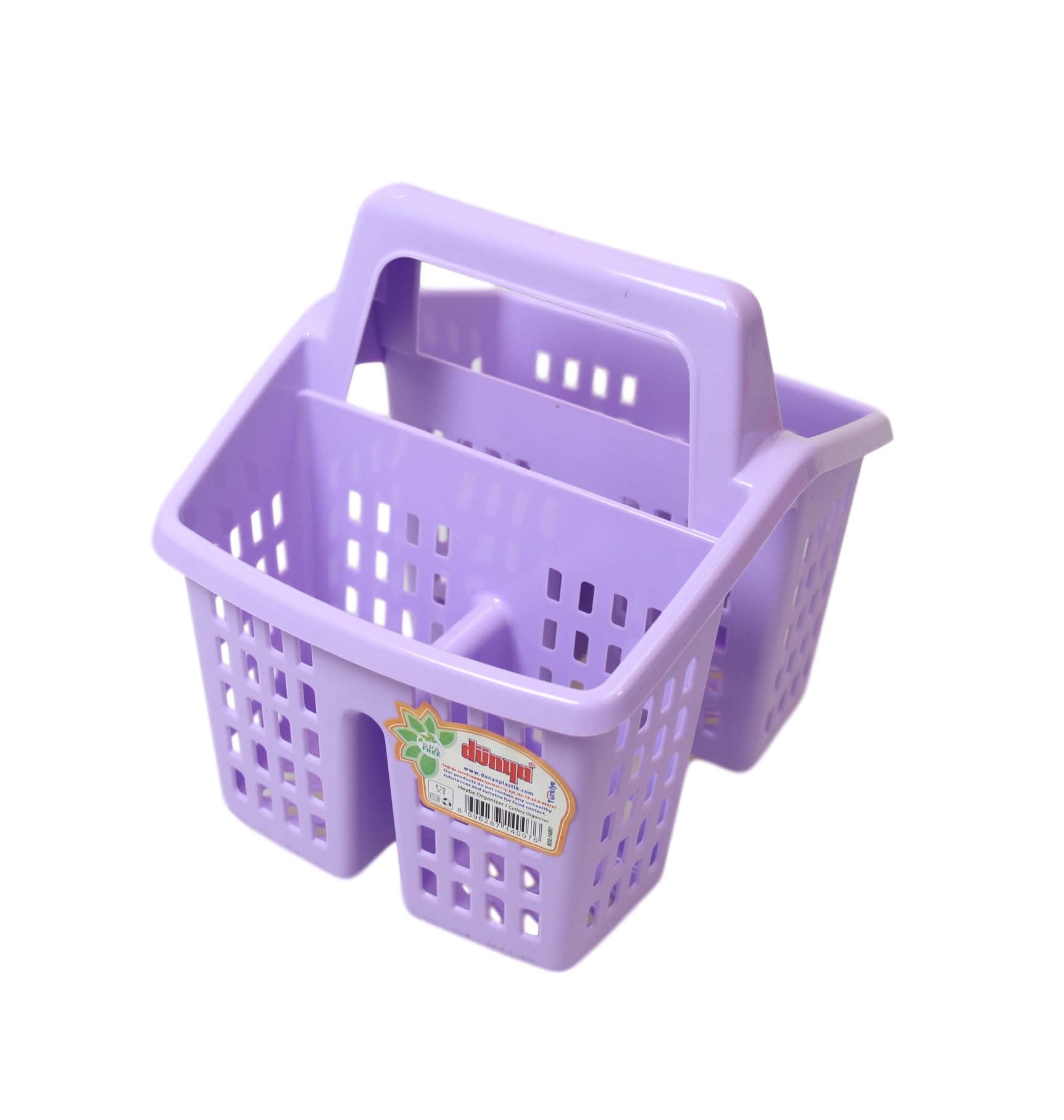 Compact Plastic Cutlery Holder for Organized Kitchen