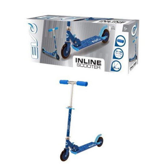 Evo Blue Inline Scooter for Kids 5 Height 77cm Depth 67cm Width 32cm